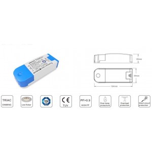 Dimbare TRIAC constante stroom 43-70V 250ma 20W TRIAC dimbare driver