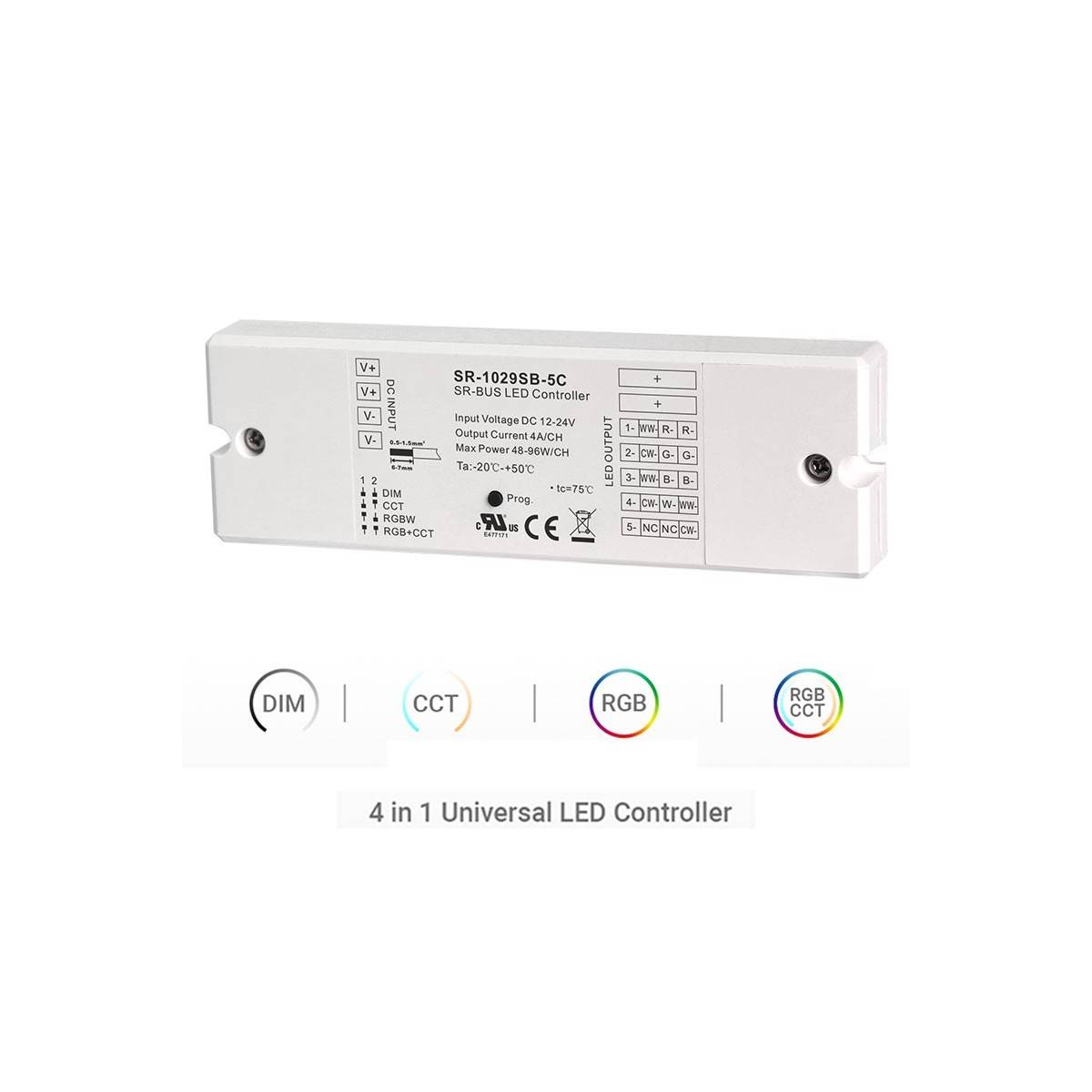 DIM CCT RGBW RGB+CCT RGB+RGB+CCT RF+BLE 4 in 1 DC Controller