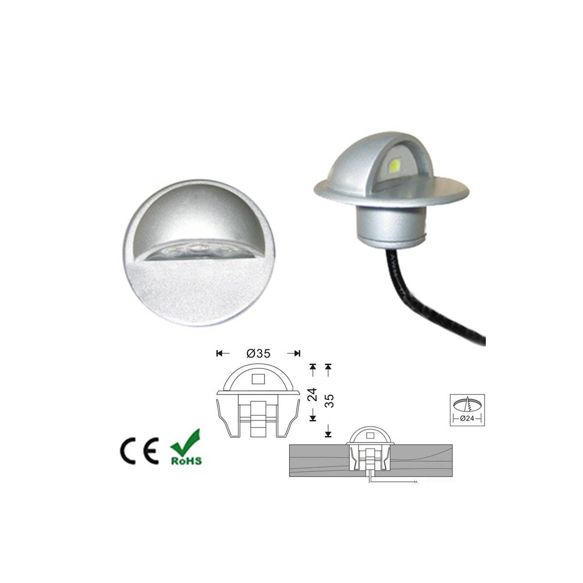 IP67 LED inbouw zwaailamp 12V-DC 0,4W