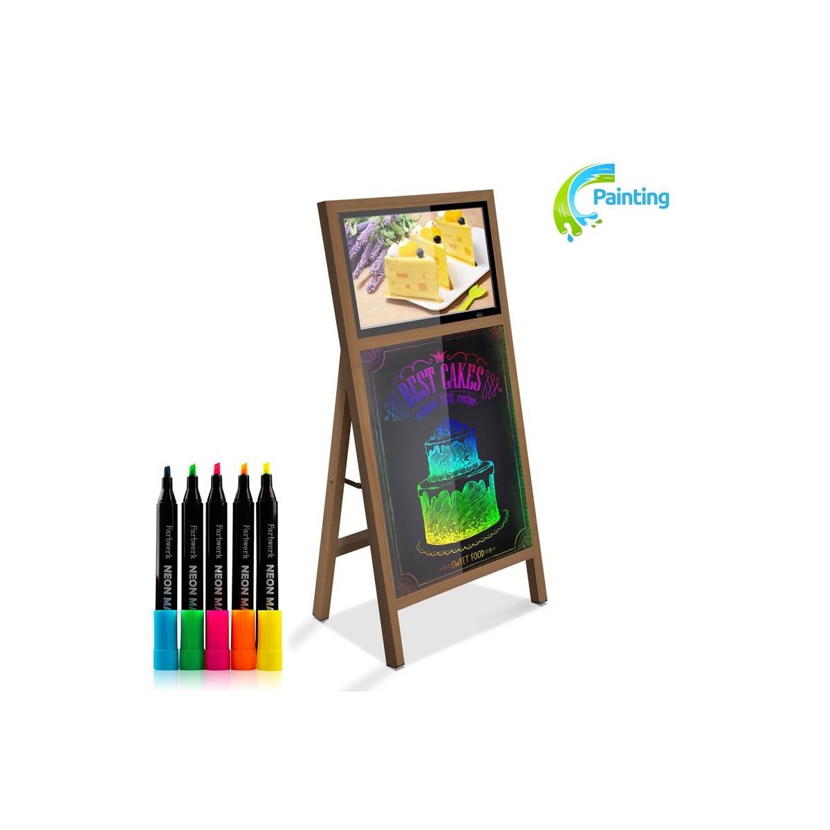 21,5" display met schaar, whiteboard en batterij