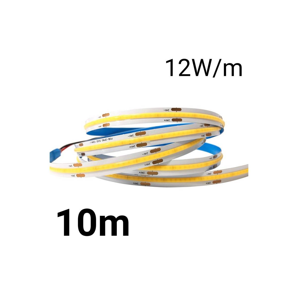 COB LED Strip 24V-DC 12W/m IP20 10mm - Rol van 10 meter