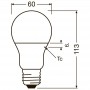 Afmetingen LED lamp E27 A60 8,5W LEDVANCE