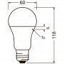 afmetingen LED lamp E27 13W LEDVANCE