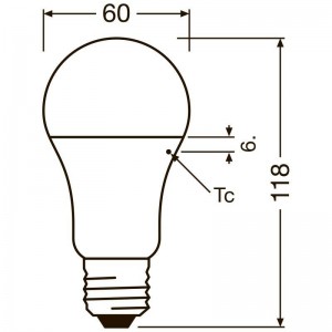 afmetingen LED lamp E27 13W LEDVANCE