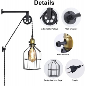 Clockwell" Industrieel/Vintage Cage wandlamp met fitting