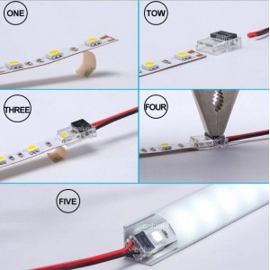 Snelkoppeling CLIP 2 pin - Strip naar kabel PCB 8mm IP20 max. 24V