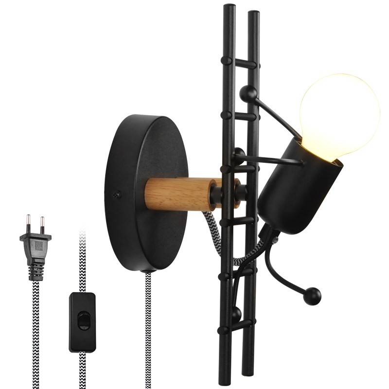 Wandlamp met schakelaar en stekker "Doll Ladder".