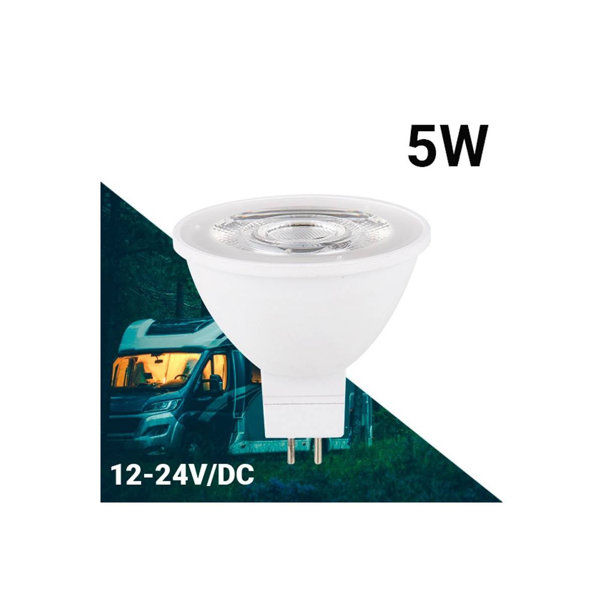 Lamp GU5.3 LED MR16 12-24V DC 5W