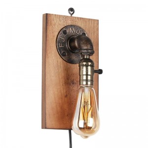 Metalen en houten wandlamp "Older" | Vintage Series