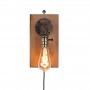 wandlamp metaal hout vintage industrieel