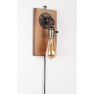 wandlamp metaal hout