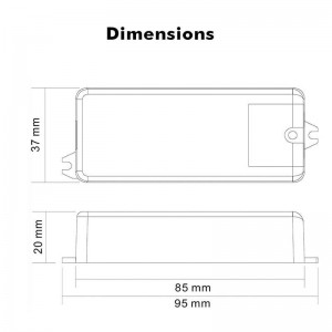 Dimmer DALI Mini 1ch 8A 12-36V Constante spanning