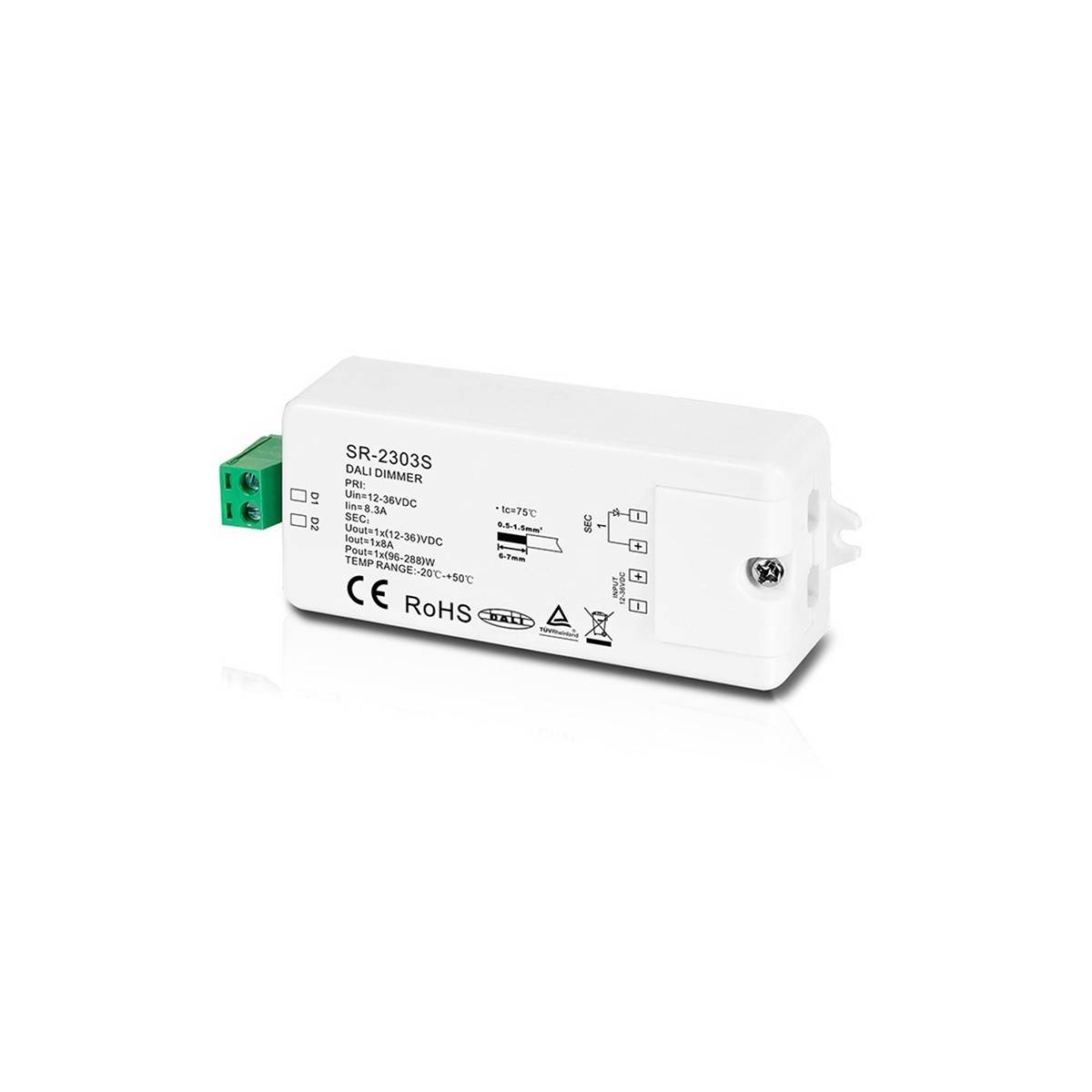 Dimmer DALI Mini 1ch 8A 12-36V Constante spanning