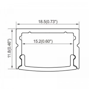 Aluminium profiel voor LED opbouwstrip 18x12mm