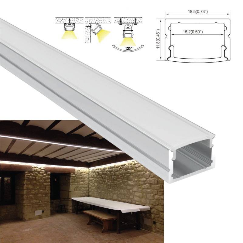 Aluminium profiel voor oppervlakte LED strip 18x12mm