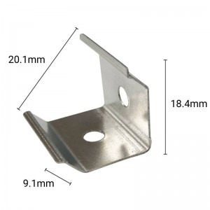 Metalen klem 45º voor aluminium profiel 18x12mm (1pc)