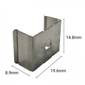 Afmetingen Metalen klem voor profielklemmen 18x12mm