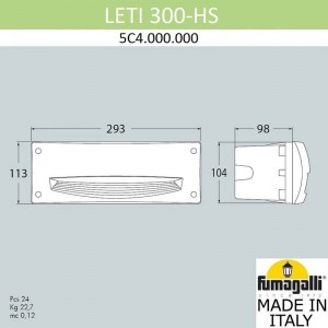 Fumagalli LETI 300 HS inbouwarmatuur E27 6W