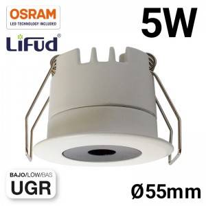 Mini inbouwspots LED 5W Laag UGR 55x43,1mm