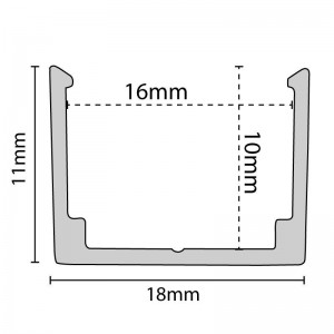 Flexibel aluminium profiel 16x10 voor siliconen behuizingen