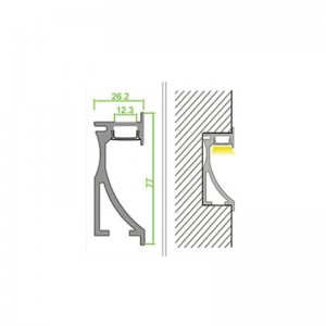 Inbouw muurring type profiel 26x78mm (2mt.)