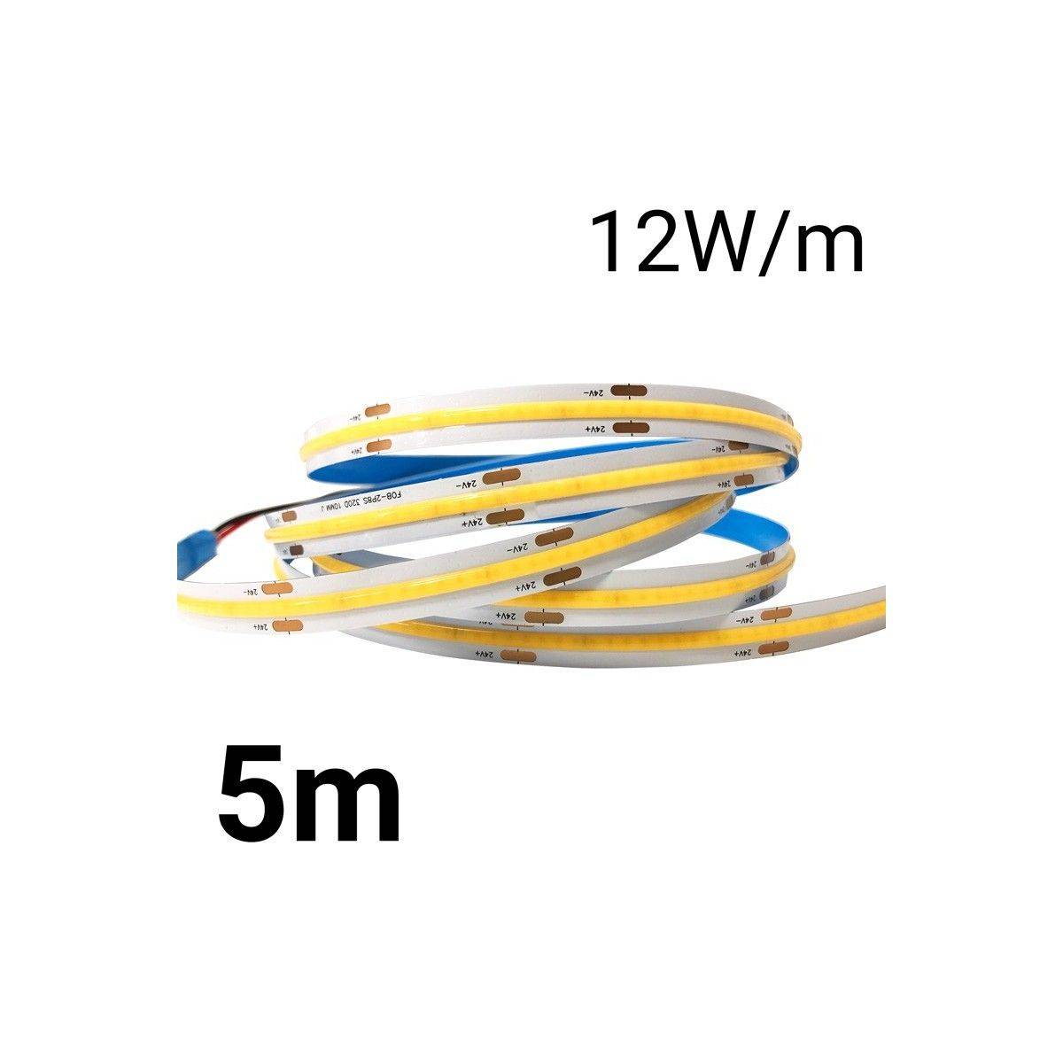 COB LED Strip 24V-DC 12W/m IP20 10mm - Rol van 5 meter