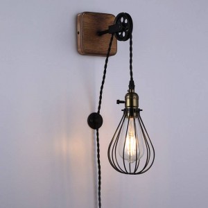 Vintage hanglamp "PENDOL" katrol en stekker