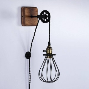 Vintage hanglamp "PENDOL" katrol en stekker