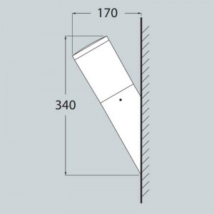 FUMAGALLI AMELIA E27 6W IP55 schuine LED wandlamp