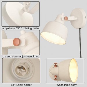 Binnenwandlamp "KUKKA" met schakelaar en stopcontact