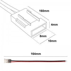 Aansluiting voor 8 mm enkelkleurige COB LED-strips