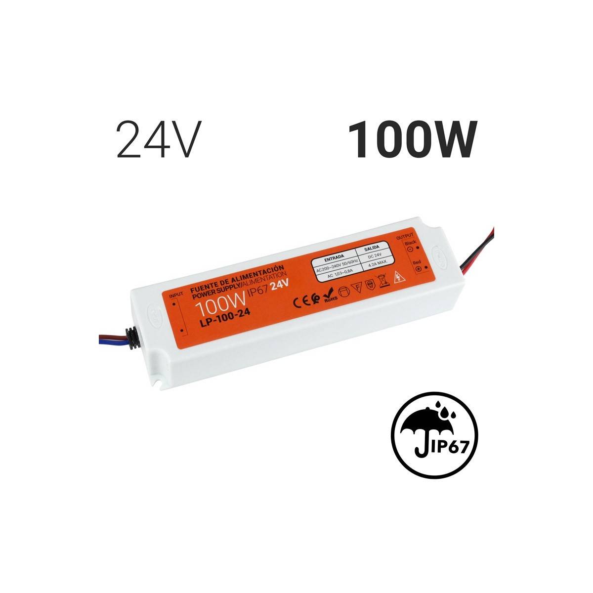 Compacte waterdichte voeding 24V 100W IP67