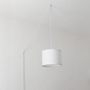 Hanglamp met katrol en stoffen kap "KIM".