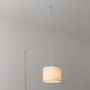 Hanglamp met katrol en stoffen kap "KIM".