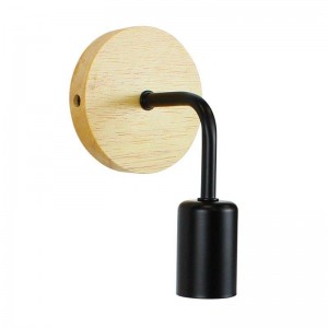 Morgan" houten wandlamp met metalen flexo lamp