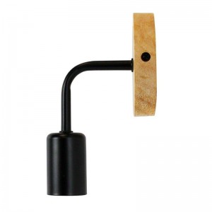 Morgan" houten wandlamp met metalen flexo lamp