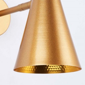 Verstelbare binnenwandlamp zwart en goudkleur - art deco nordic stijl