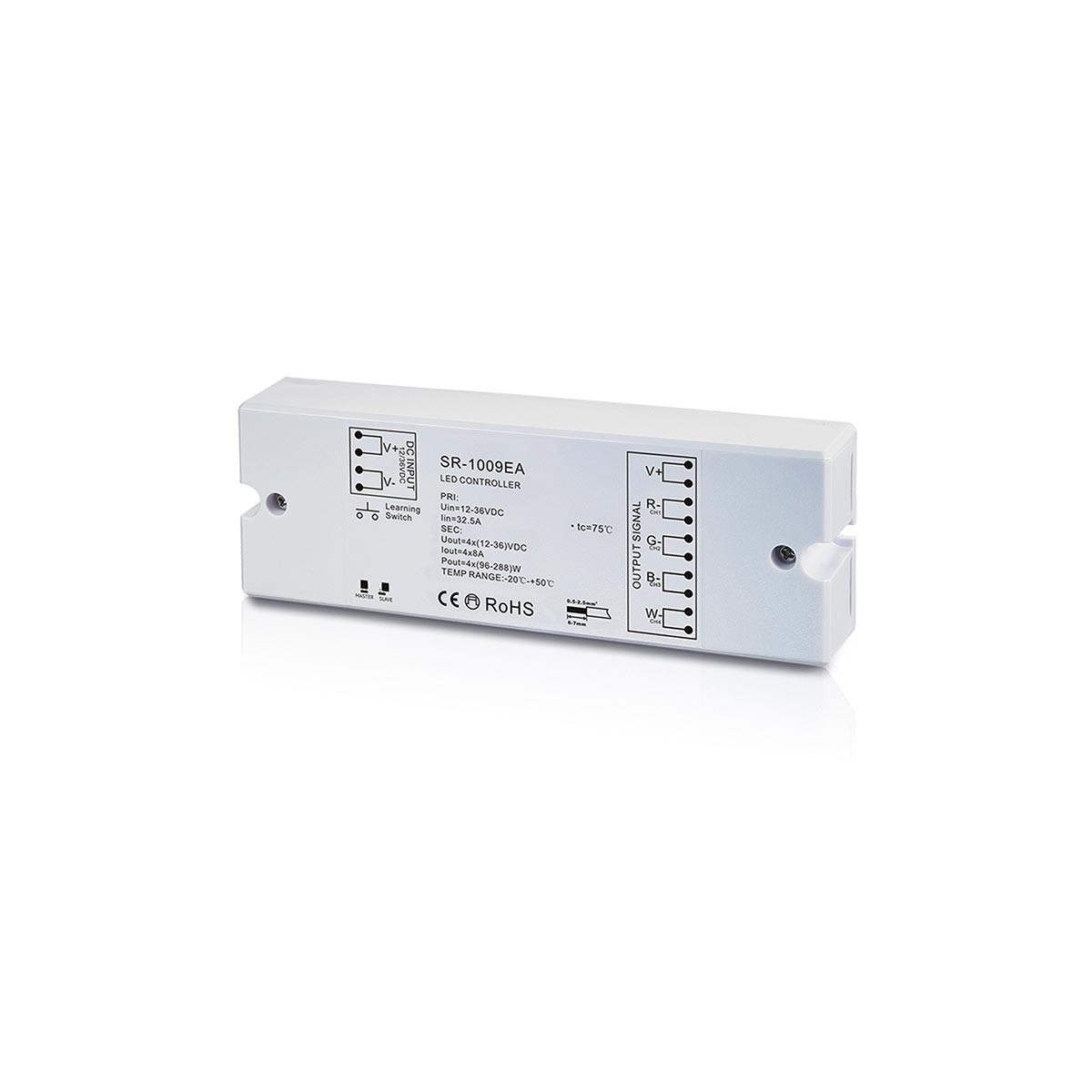 RGB/RGBW Dimmer PMW Regelaar - 12-36V DC (4 kanalen 8A/kanaal) - SUNRICHER RF Ontvanger - Perfect RF