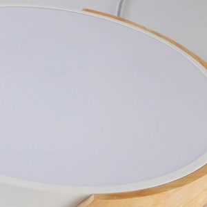 Plafond LED Circulair 35W Wit en Hout CCT ø408x50mm