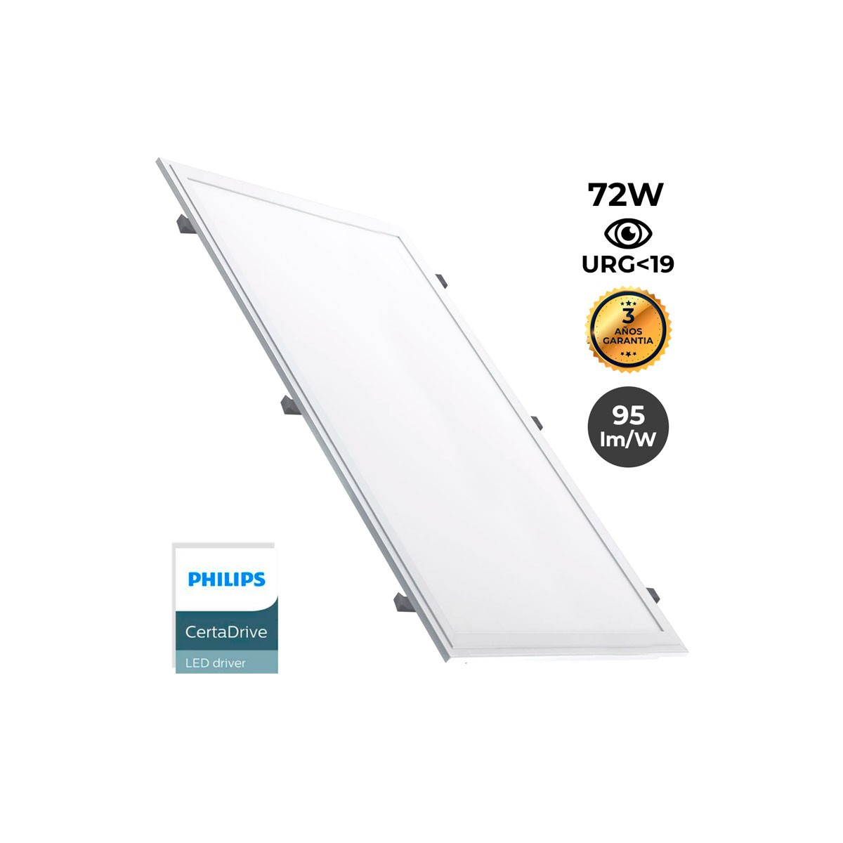 Inbouw LED Paneel 1200X600mm Slank 44W PHILIPS DRIVER UGR19 met montageset