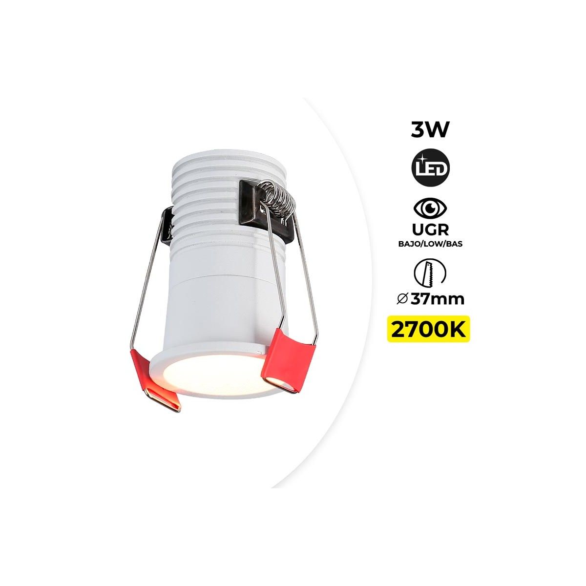 LED inbouwspot - IP20 - 2700K 3W KEGU driver CREE chip 230V