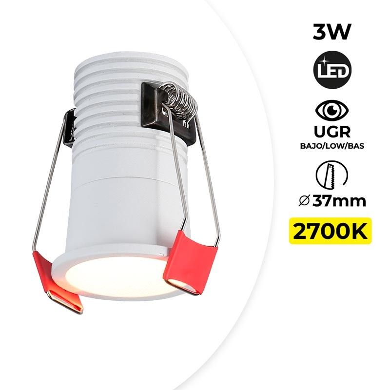 LED inbouwspot - IP20 - 2700K 3W KEGU driver CREE chip 230V