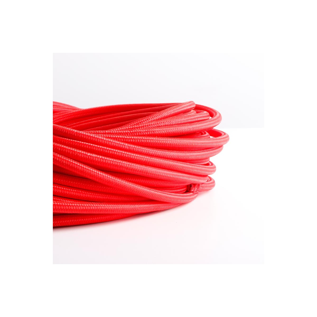 Ronde elektrische kabel met katoencoating Rood