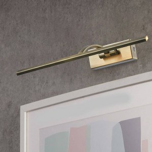 Gouden wandlamp voor schilderijverlichting