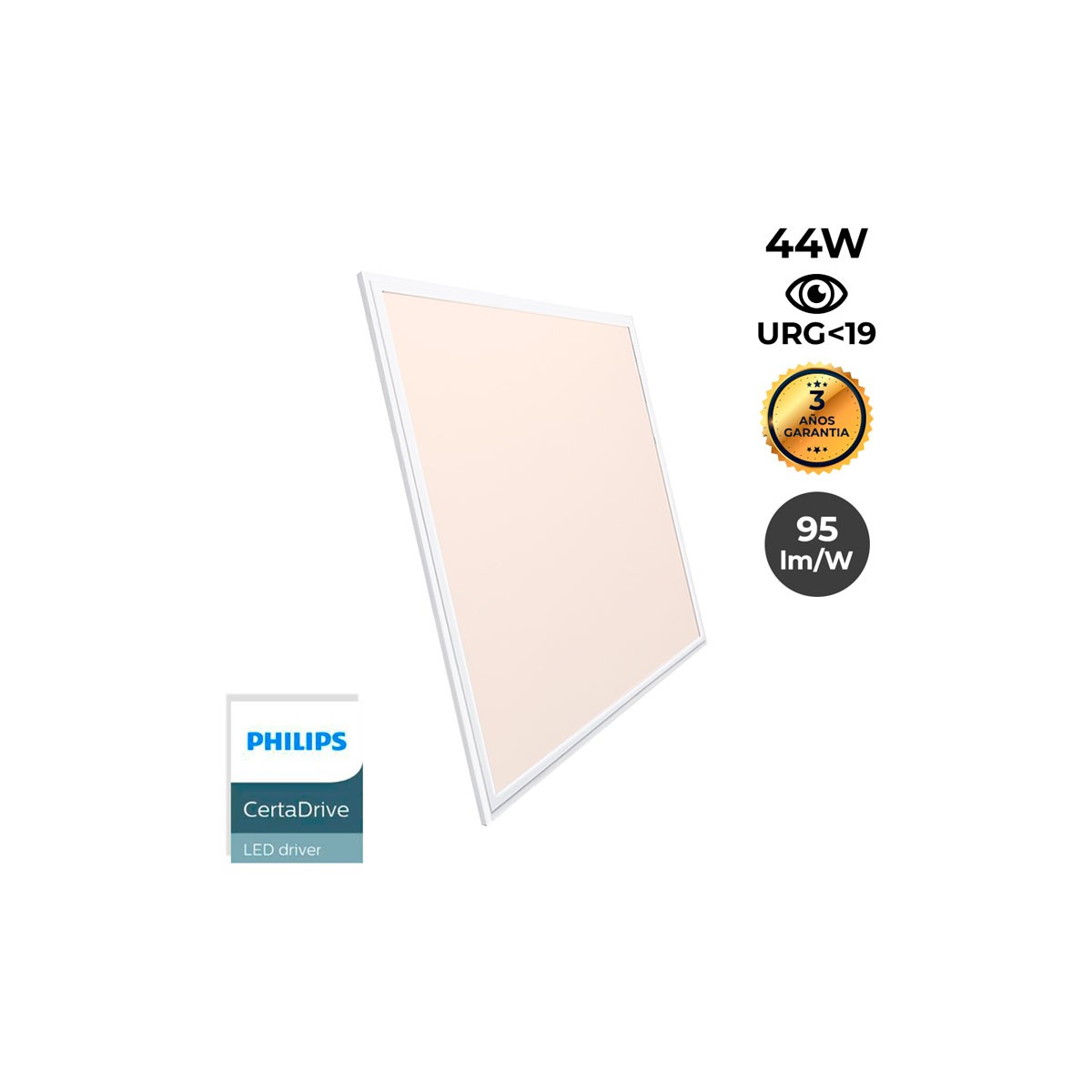 LED slim paneel 60X60 cm - Driver Philips - 44W - UGR19