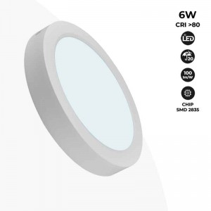 Opbouw LED plafondlamp 6W Hoog rendement