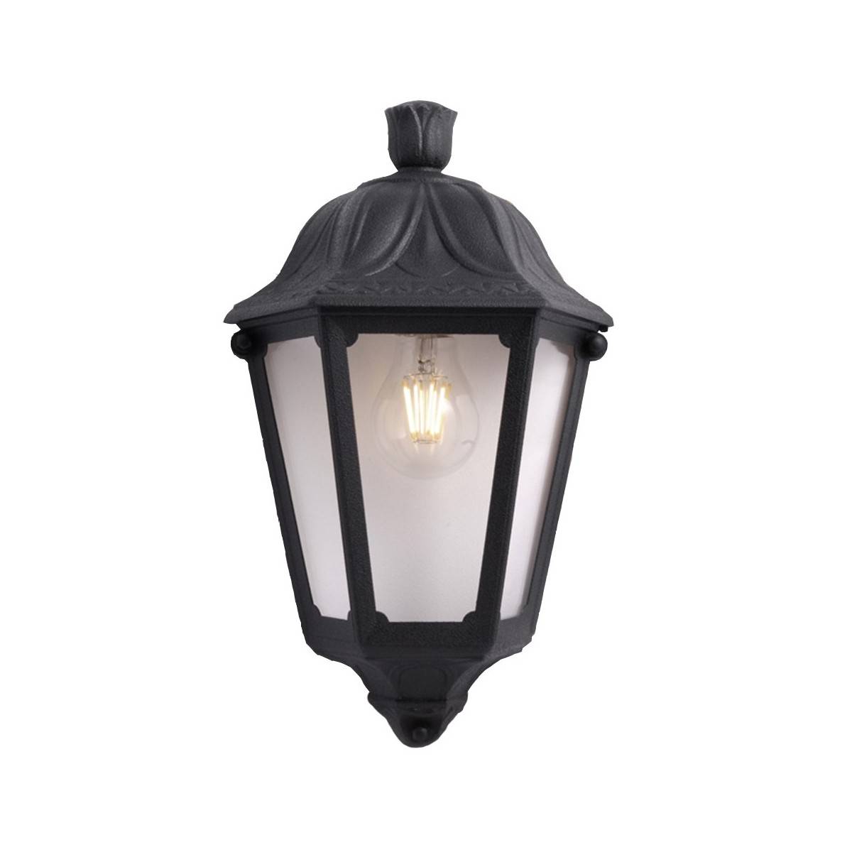 BINNEN BUITEN WANDLAMP FUMAGALLI IESSE ZWART MET LAMPHOUDER E27