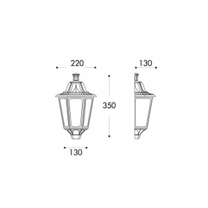 BINNEN BUITEN WANDLAMP FUMAGALLI IESSE ZWART MET LAMPHOUDER E27