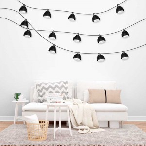 Decoratieve LED buitenslinger met 6 lampjes van 8W en 6 meter