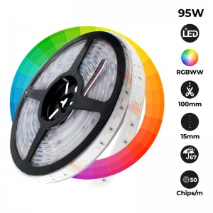 Waterdichte LED Strip RGBWW 19W/m 24V 60CH/M IP67